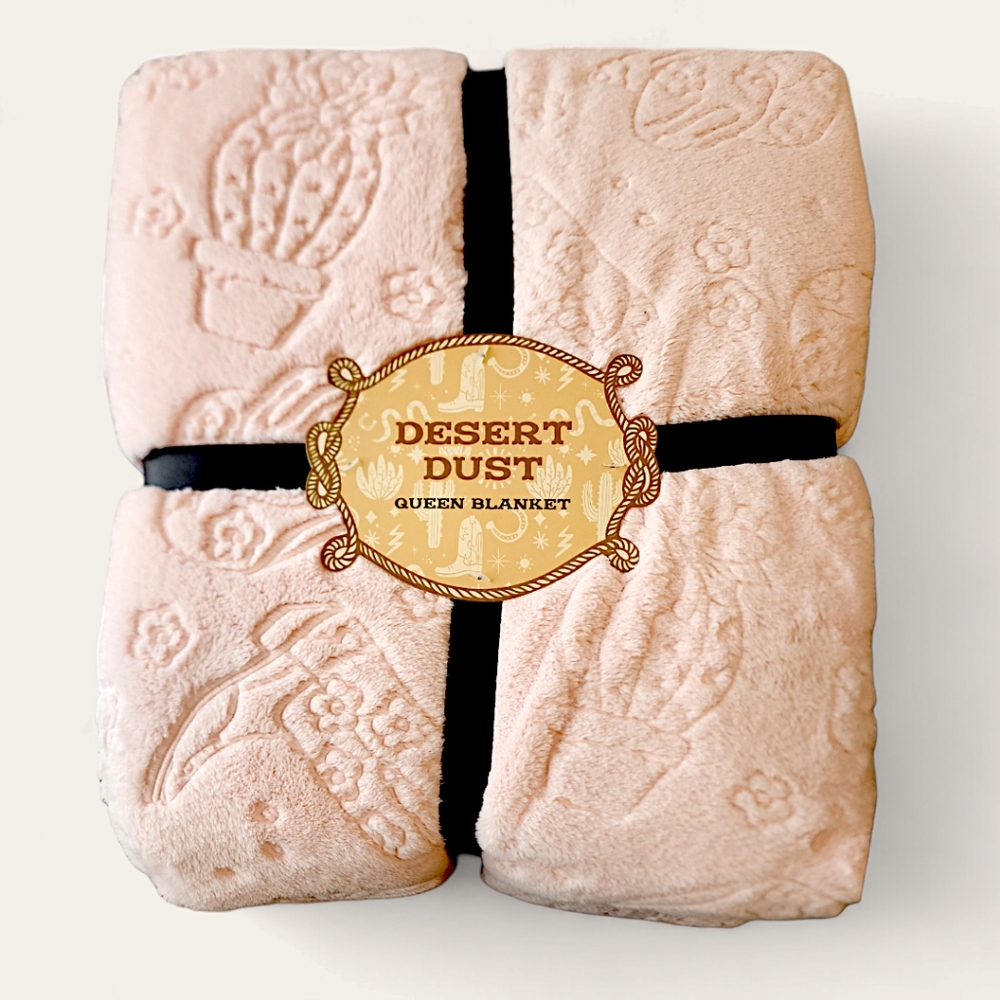Desert Dust western cowgirl pink queen sized blanket